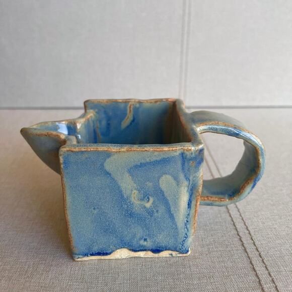 Studio-Made Blue Pottery Ceramic Creamer Pitcher - Picture 3 of 5